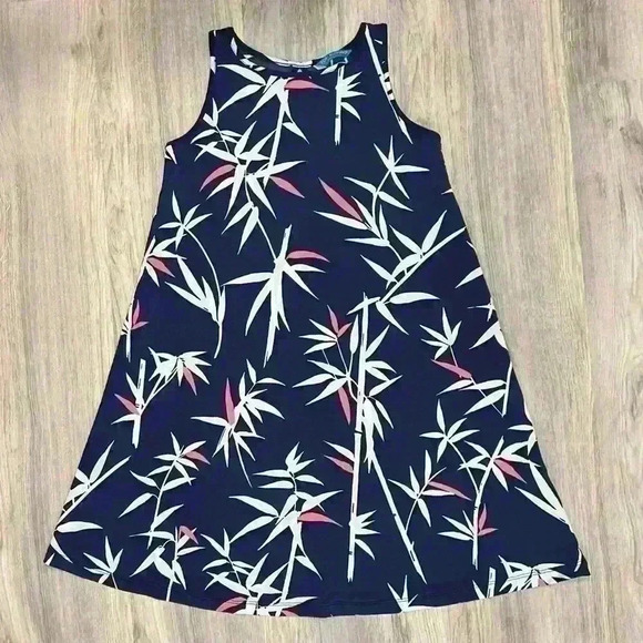 Tori Richard Honolulu USA Mini Shift Dress Pullover Navy Floral Stretch Size XXS - Picture 1 of 7